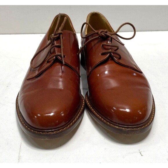 Vintage Cole Haan Brown Patent Leather Oxford Shoes- Made in Italy 6 B